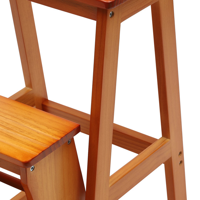 Small wooden discount folding step stool